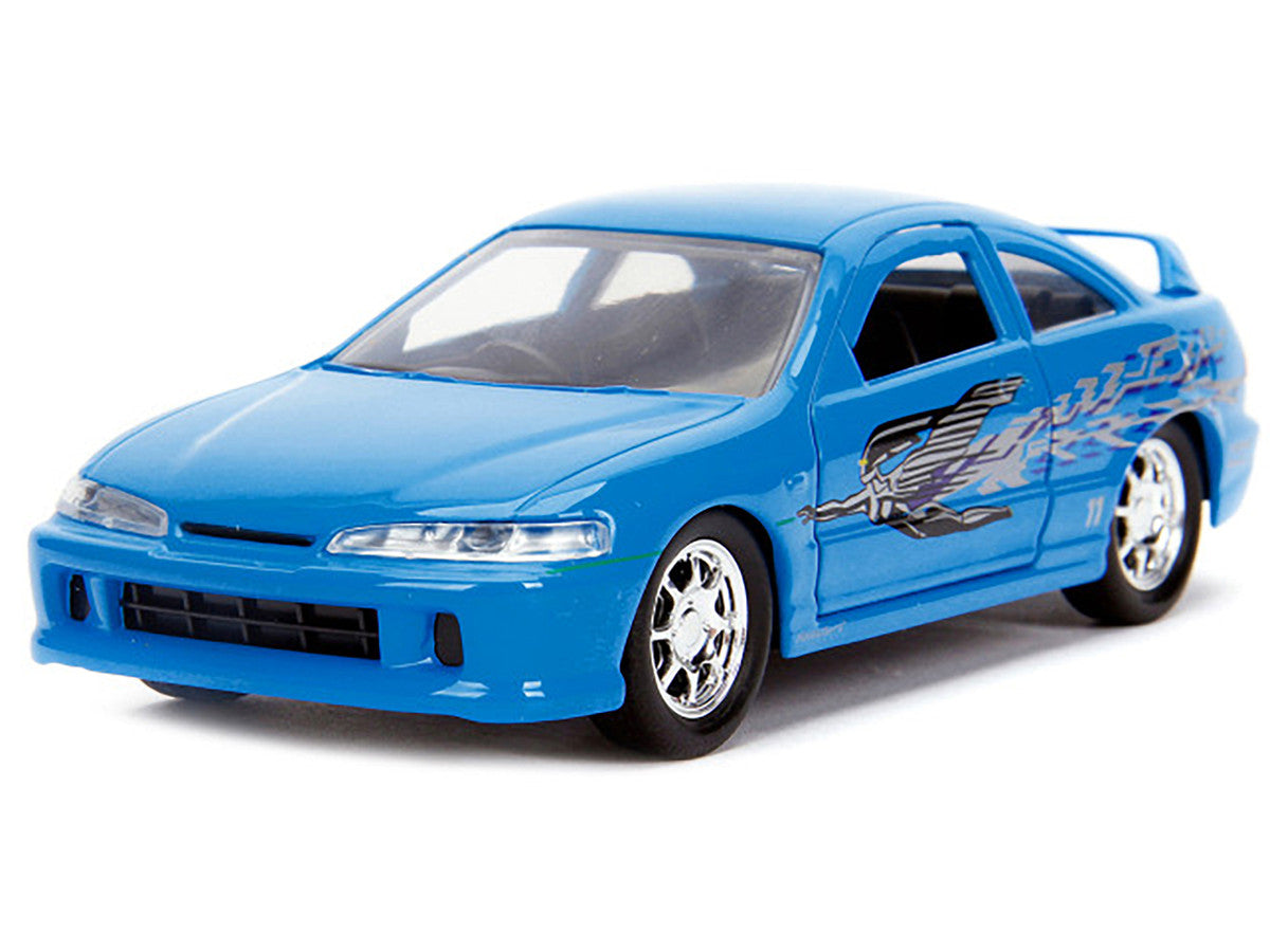 Mia's Acura Integra Light Blue with Graphics "Fast & Furious" Movie 1/32 Diecast Model Car by Jada-0
