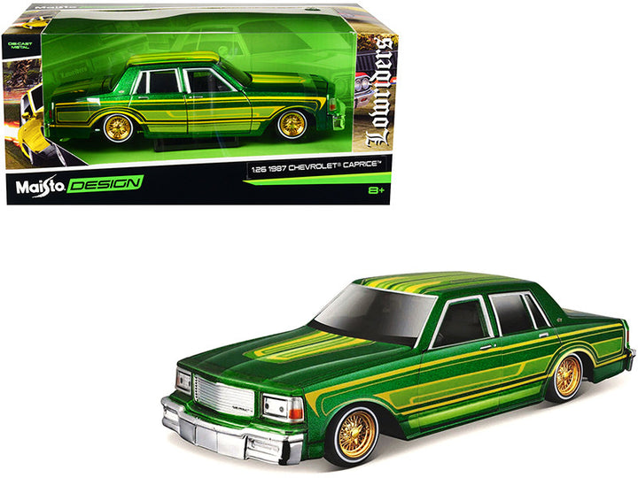 1987 Chevrolet Caprice Green Metallic with Graphics "Lowriders" "Classic Muscle" Series 1/26 Diecast Model Car by Maisto-0