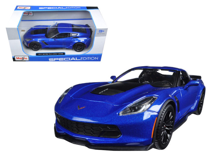 2015 Chevrolet Corvette Stingray C7 Z06 Blue Metallic 1/24 Diecast Model Car by Maisto-0