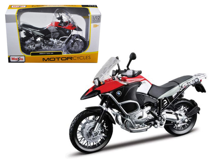 BMW R 1200 GS Red and Black 1/12 Diecast Motorcycle Model by Maisto-0