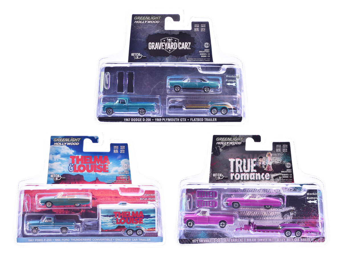 "Hollywood Hitch & Tow" Series 13 Set of 3 pieces 1/64 Diecast Model Cars by Greenlight-3