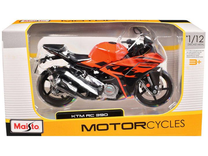 KTM RC 390 Motorcycle Orange and Black 1/12 Diecast Model by Maisto-0