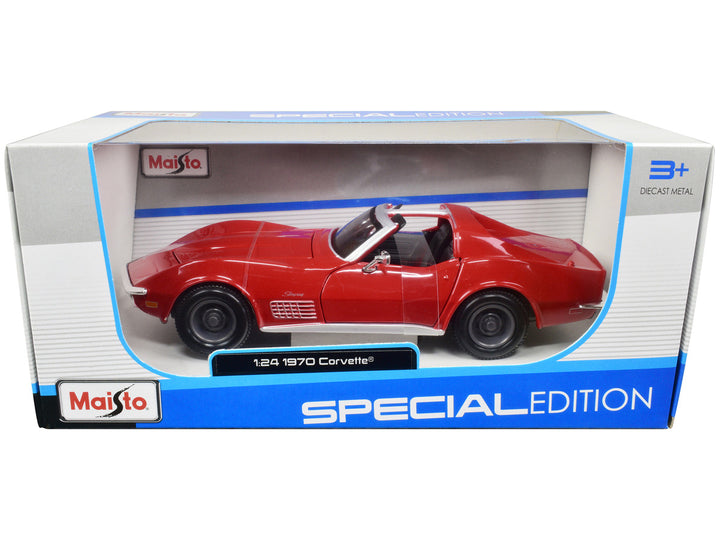 1970 Chevrolet Corvette Convertible Red 1/24 Diecast Model Car by Maisto-0