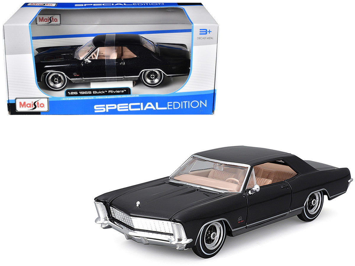 1965 Buick Riviera Gran Sport Black Metallic "Special Edition" Series 1/26 Diecast Model Car by Maisto-0