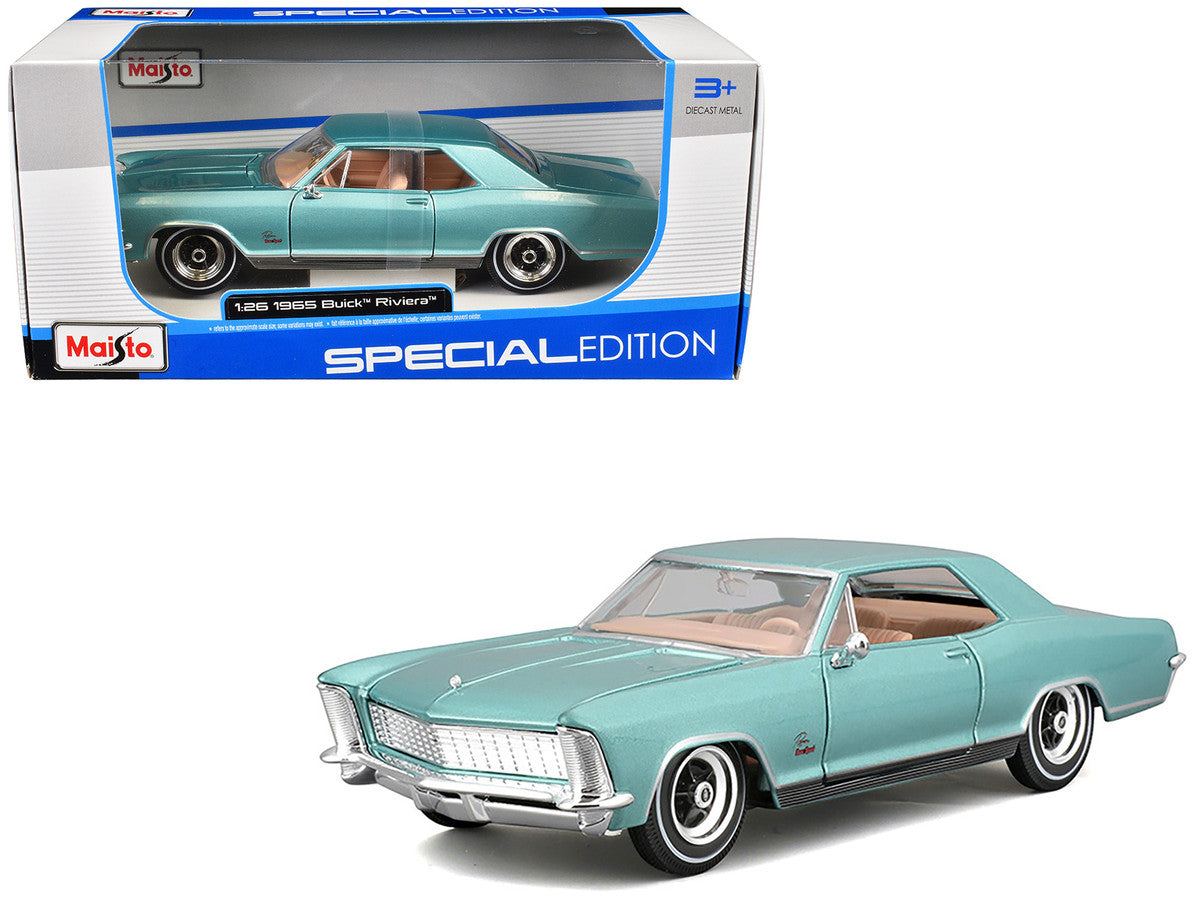 1965 Buick Riviera Gran Sport Light Blue Metallic "Special Edition" Series 1/26 Diecast Model Car by Maisto-0