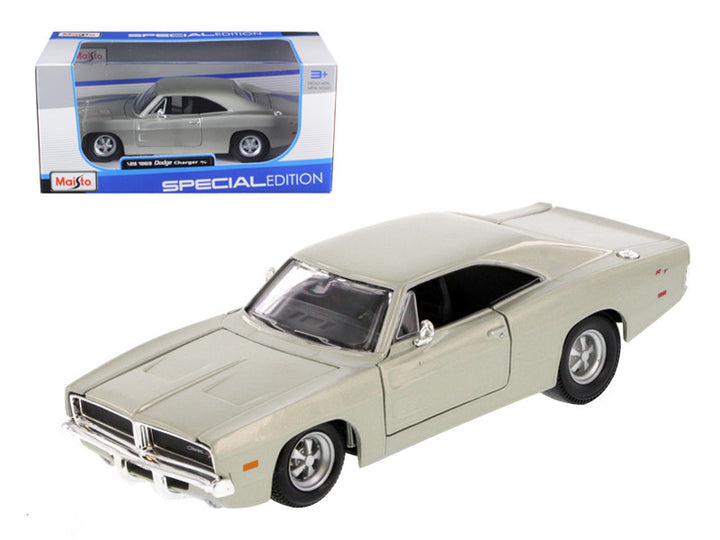 1969 Dodge Charger R/T Hemi Silver 1/25 Diecast Car Model by Maisto-0