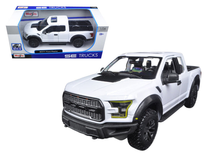 2017 Ford Raptor Pickup Truck White 1/24 Diecast Model Car by Maisto-0