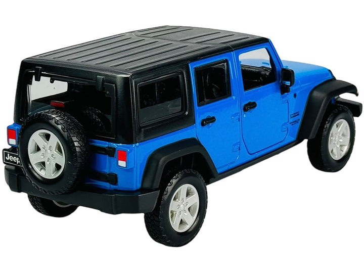 2015 Jeep Wrangler Unlimited Blue with Black Top "SE Trucks" Series 1/24 Diecast Model Car by Maisto-1