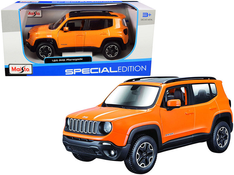 Jeep Renegade Orange Metallic with Black Top "Special Edition" 1/24 Diecast Model Car by Maisto-0