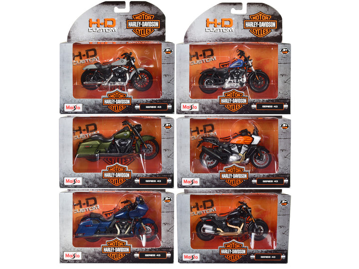 Harley-Davidson Motorcycles 6 piece Set Series 43 1/18 Diecast Models by Maisto-0