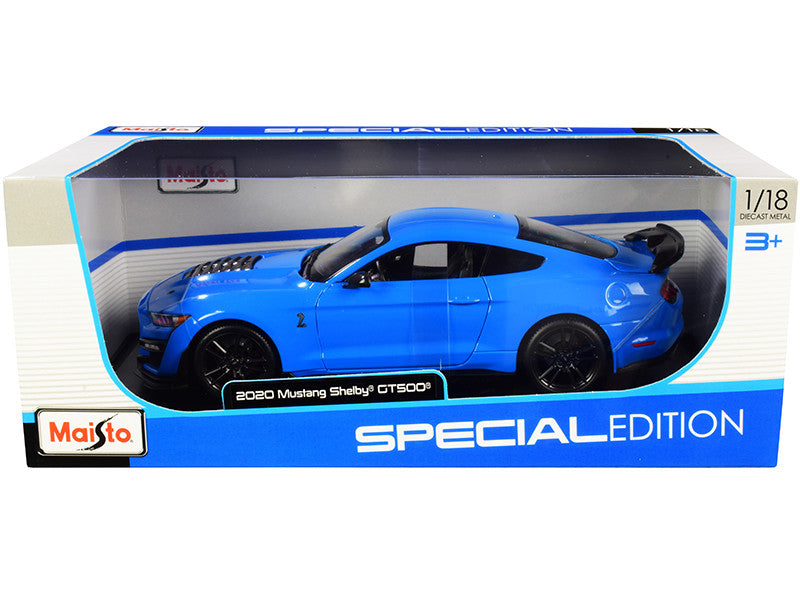 2020 Ford Mustang Shelby GT500 Light Blue "Special Edition" 1/18 Diecast Model Car by Maisto-0