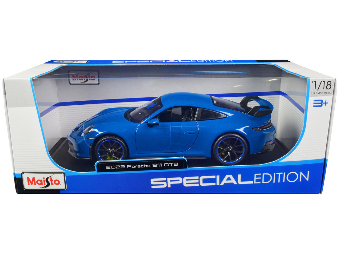 2022 Porsche 911 GT3 Blue "Special Edition" 1/18 Diecast Model Car by Maisto-2