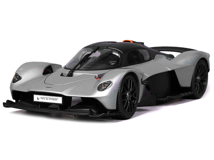 Aston Martin Valkyrie Silver Metallic with Matt Black Top "Special Edition" Series 1/18 Diecast Model Car by Maisto-1