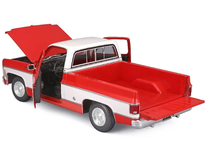 1974 Chevrolet C10 Cheyenne Super Pickup Truck Red and White "Special Edition" Series 1/18 Diecast Model Car by Maisto-0