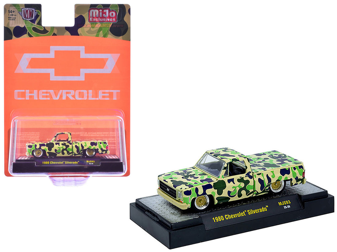 1980 Chevrolet Silverado Pickup Truck Camouflage Limited Edition to 7480 pieces Worldwide 1/64 Diecast Model Car by M2 Machines-2