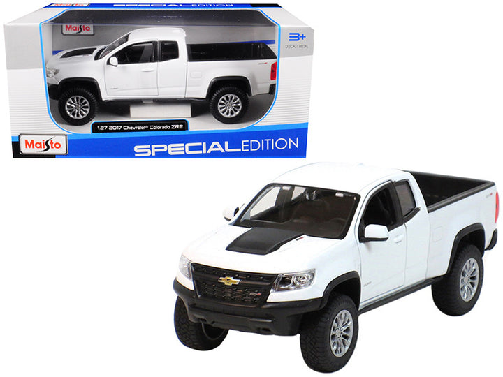 2017 Chevrolet Colorado ZR2 Pickup Truck White 1/27 Diecast Model Car by Maisto-0