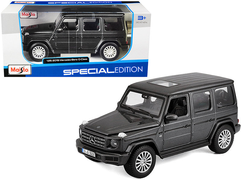 2019 Mercedes Benz G-Class with Sunroof Dark Gray Metallic 1/25 Diecast Model Car by Maisto-0