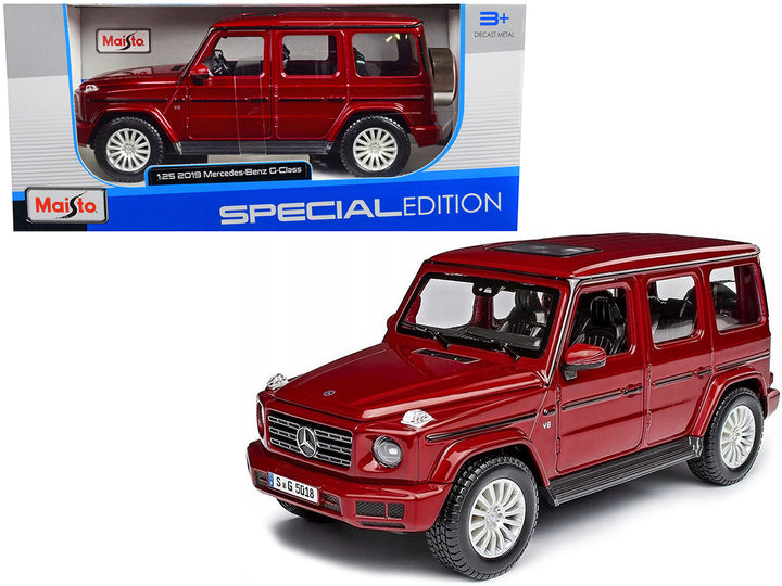 2019 Mercedes Benz G-Class with Sunroof Red Metallic 1/25 Diecast Model Car by Maisto-0