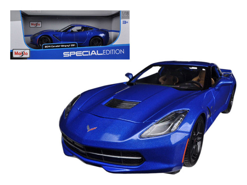 2014 Chevrolet Corvette Stingray C7 Z51 Blue Metallic 1/18 Diecast Model Car by Maisto-0