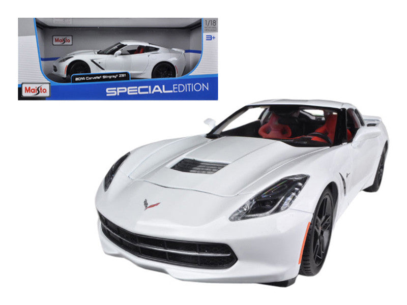 2014 Chevrolet Corvette Stingray C7 Z51 White 1/18 Diecast Model Car by Maisto-0