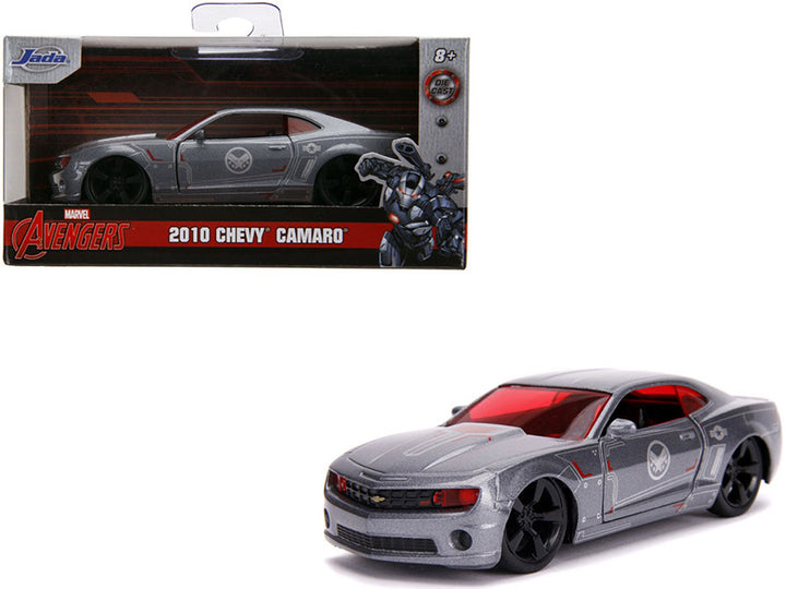 2010 Chevrolet Camaro Silver "War Machine" "Avengers" "Marvel" Series 1/32 Diecast Model Car by Jada-0