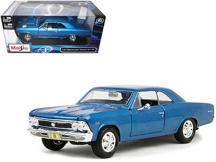 1966 Chevrolet Chevelle SS 396 Blue Metallic 1/24 Diecast Model Car by Maisto-0