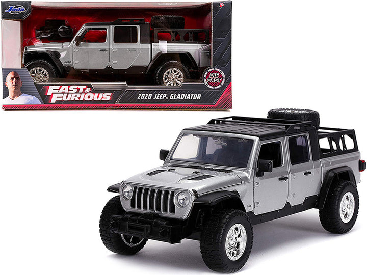 2020 Jeep Gladiator Pickup Truck Silver with Black Top "Fast & Furious" Series 1/24 Diecast Model Car by Jada-0