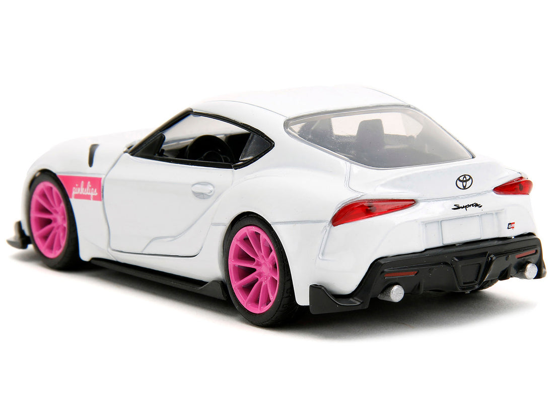 2020 Toyota Supra White Metallic with Pink Wheels "Pink Slips" Series 1/32 Diecast Model Car by Jada-4