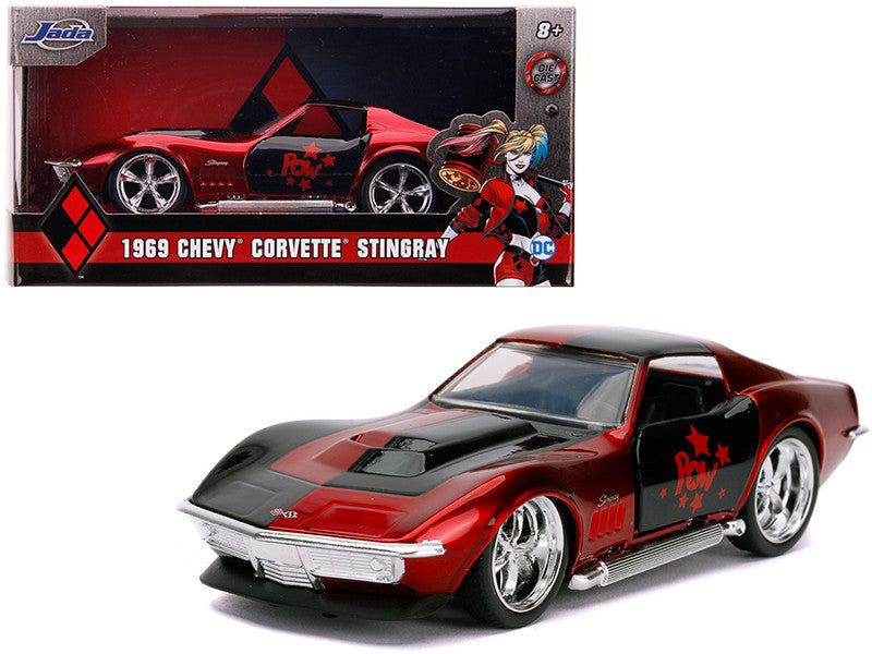 1969 Chevrolet Corvette Stingray "Harley Quinn" "DC Comics" "Hollywood Rides" Series 1/32 Diecast Model Car by Jada-0