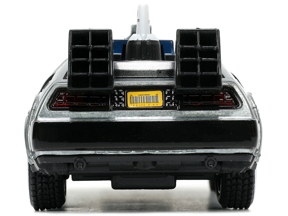 DeLorean DMC (Time Machine) Brushed Metal "Back to the Future Part III" (1990) Movie "Hollywood Rides" Series 1/32 Diecast Model Car by Jada-4