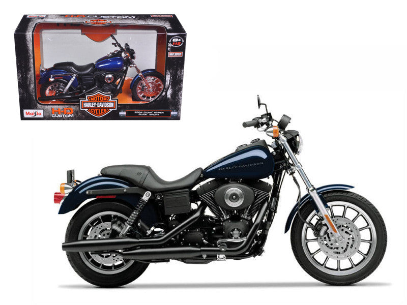 2004 Harley-Davidson Dyna Super Glide Sport Blue 1/12 Diecast Motorcycle Model by Maisto-0