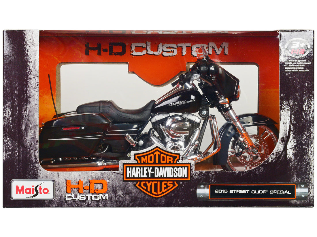 2015 Harley-Davidson Street Glide Special Black 1/12 Diecast Motorcycle Model by Maisto-2