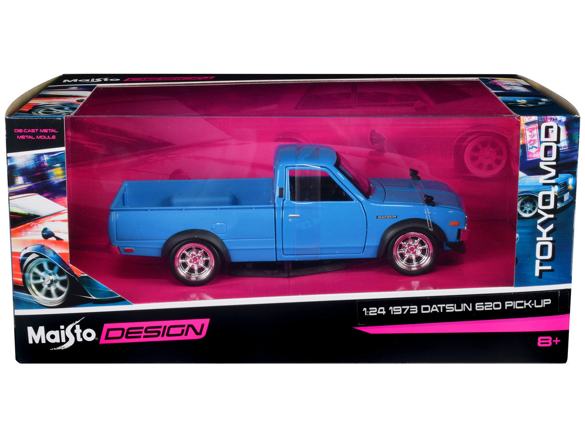 Datsun 1973 620 Pickup Truck Blue "Tokyo Mod" "Maisto Design" Series 1/24 Diecast Model Car by Maisto