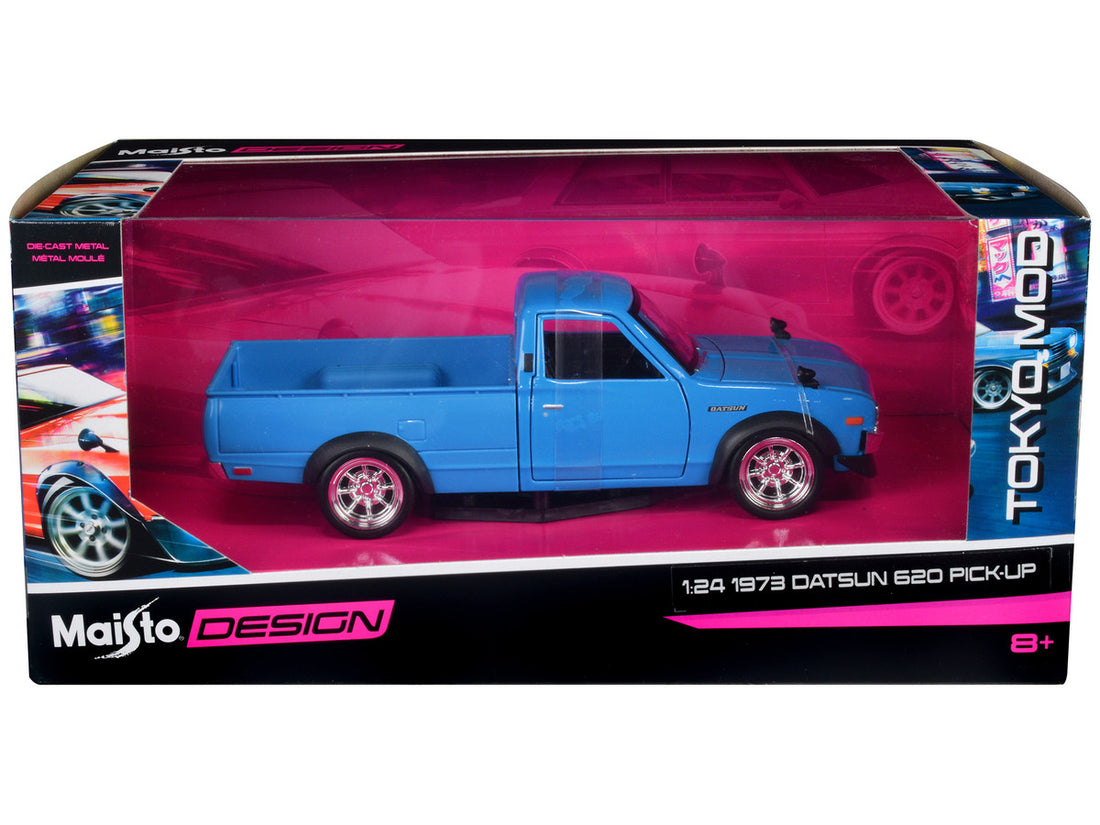 Datsun 1973 620 Pickup Truck Blue "Tokyo Mod" "Maisto Design" Series 1/24 Diecast Model Car by Maisto