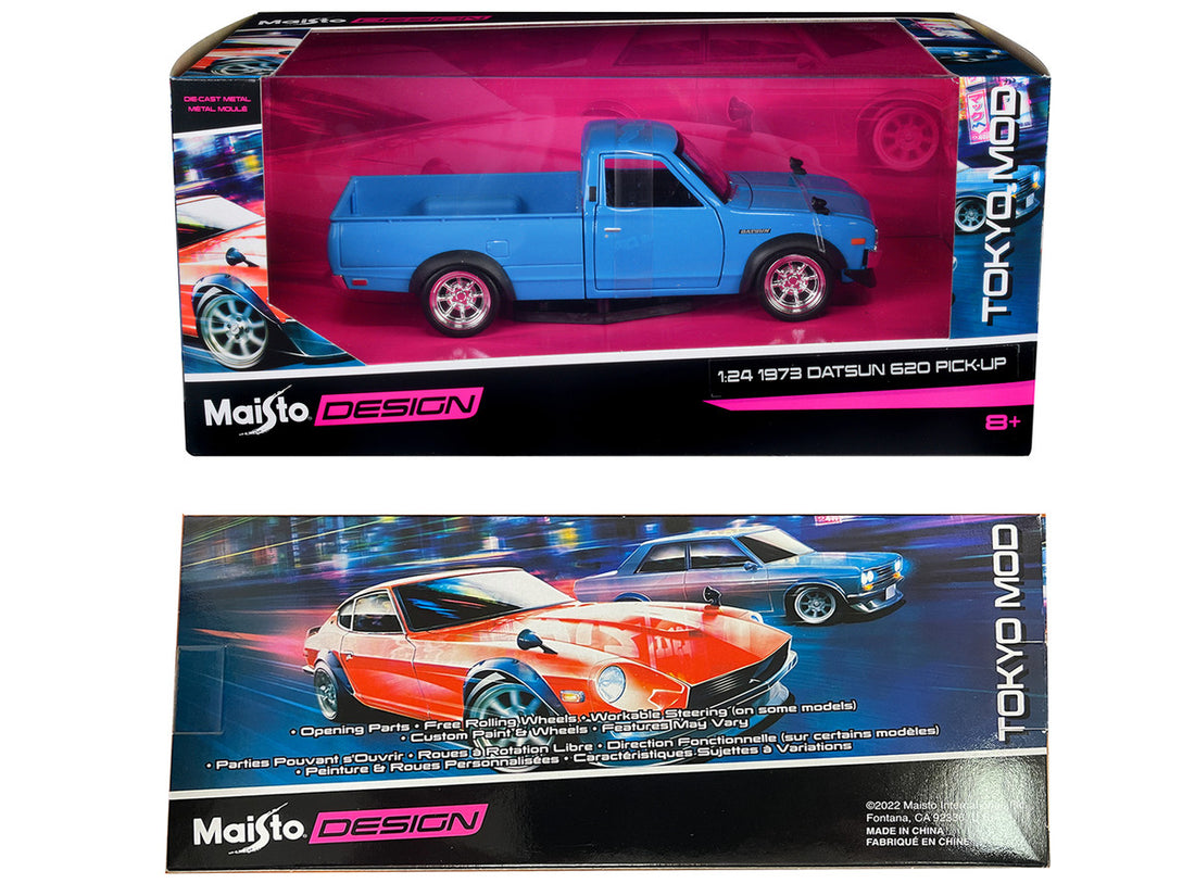 Datsun 1973 620 Pickup Truck Blue "Tokyo Mod" "Maisto Design" Series 1/24 Diecast Model Car by Maisto 3