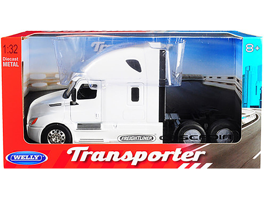 Freightliner Cascadia Truck White "Transporter" 1/32 Diecast Model by Welly 3