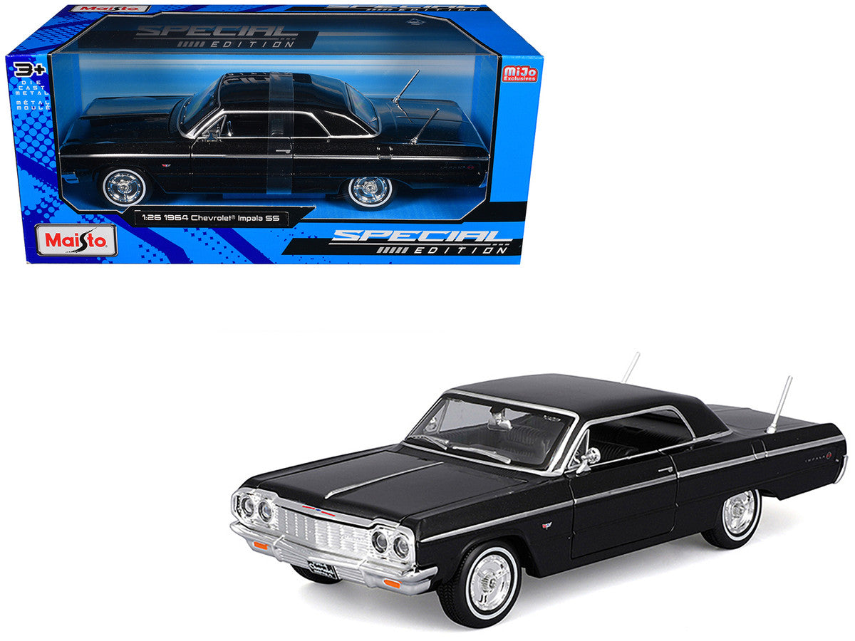1964 Chevrolet Impala SS Black "Special Edition" Series 1/26 Diecast Model Car by Maisto-2