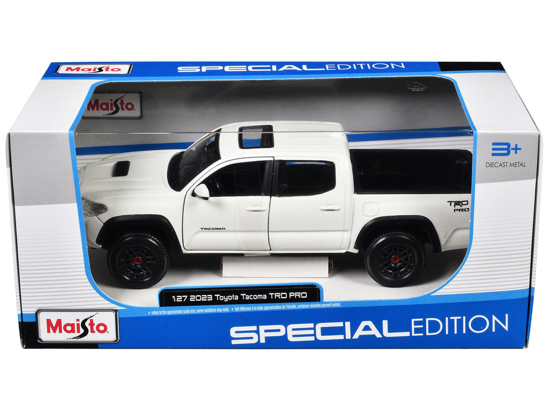 2023 Toyota Tacoma TRD PRO Pickup Truck White with Sunroof "Special Edition" Series 1/27 Diecast Model Car by Maisto-2