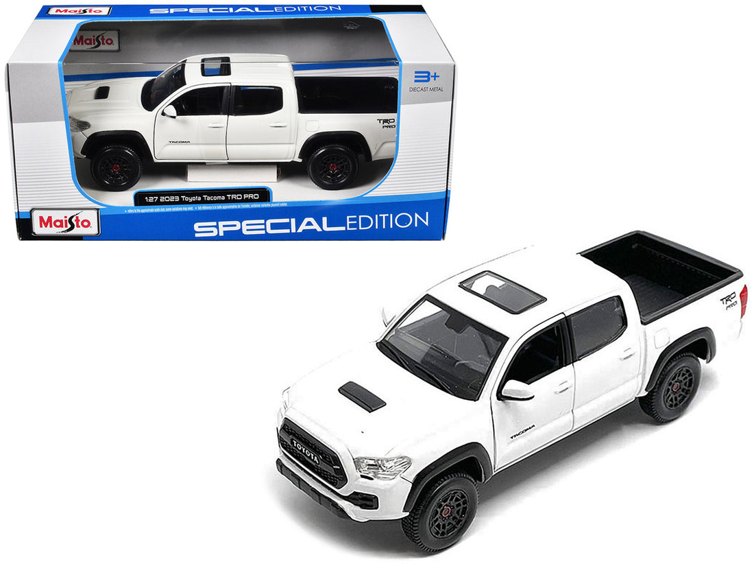 2023 Toyota Tacoma TRD PRO Pickup Truck White with Sunroof "Special Edition" Series 1/27 Diecast Model Car by Maisto-0