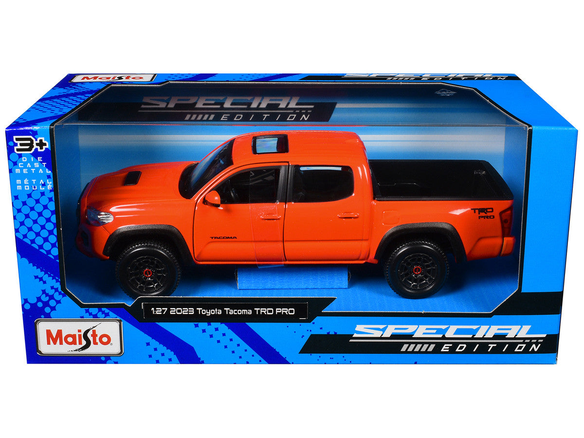 2023 Toyota Tacoma TRD PRO Pickup Truck Solar Octane Orange with Sunroof "Special Edition" Series 1/27 Diecast Model Car by Maisto-2