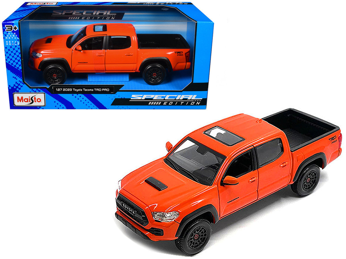 2023 Toyota Tacoma TRD PRO Pickup Truck Solar Octane Orange with Sunroof "Special Edition" Series 1/27 Diecast Model Car by Maisto-0
