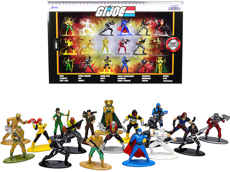 "G.I. Joe" Set of 18 Diecast Figurines "Nano Metalfigs" Series by Jada-0
