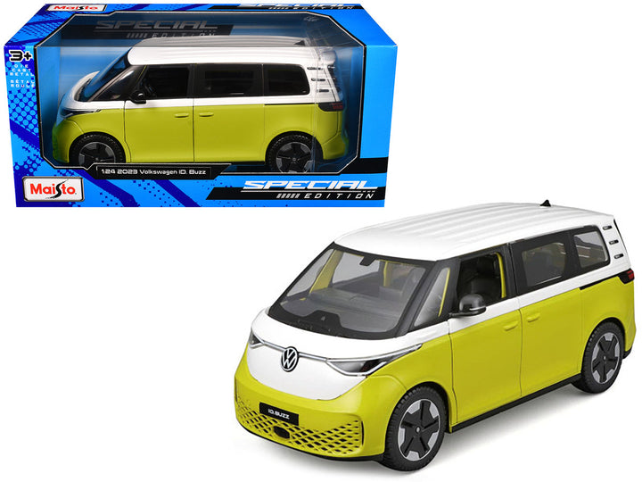 2023 Volkswagen ID. Buzz Van Yellow and White "Special Edition" Series 1/24 Diecast Model Car by Maisto-2