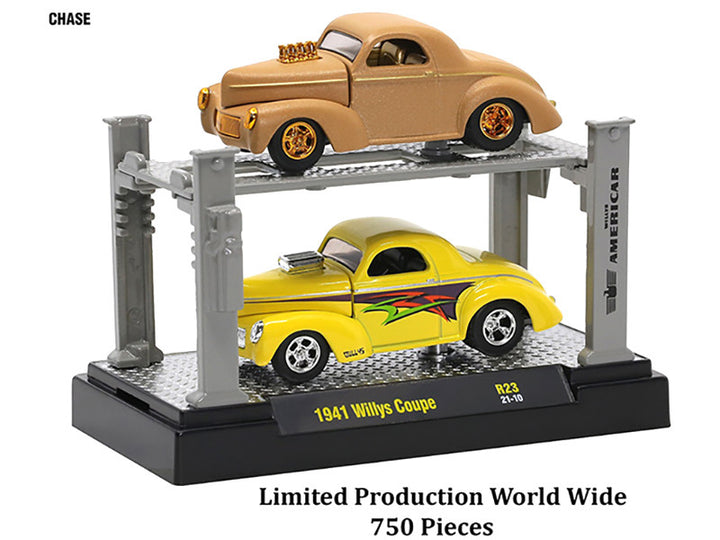 "Auto Lifts" Set of 6 pieces Series 23 Limited Edition to 6050 pieces Worldwide 1/64 Diecast Model Cars by M2 Machines-1