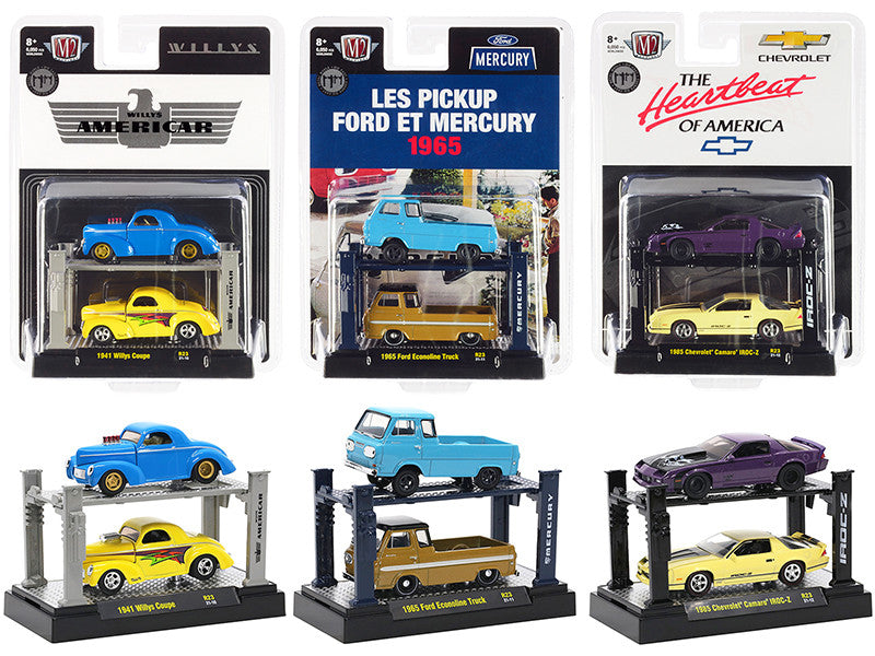 "Auto Lifts" Set of 6 pieces Series 23 Limited Edition to 6050 pieces Worldwide 1/64 Diecast Model Cars by M2 Machines-0