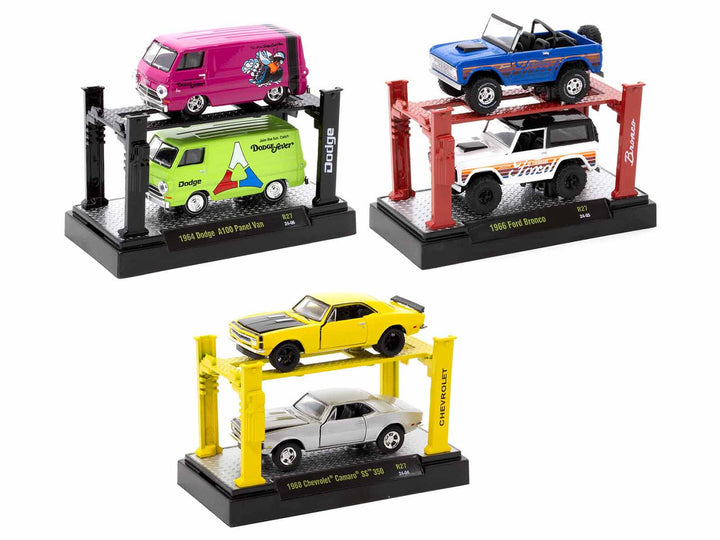 "Auto Lifts" Set of 6 pieces Series 27 Limited Edition to 4750 pieces Worldwide 1/64 Diecast Model Cars by M2 Machines-1