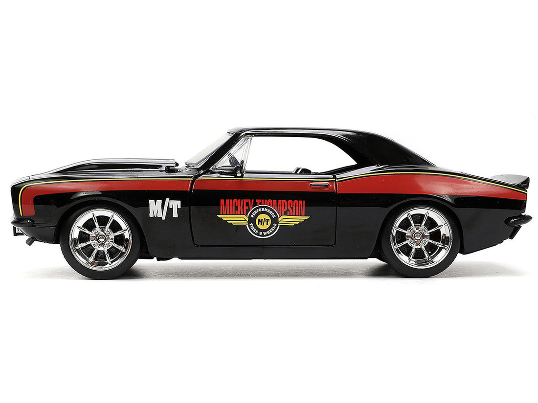 1967 Chevrolet Camaro "Mickey Thompson" Black with Red and Yellow Stripes "Bigtime Muscle" Series 1/24 Diecast Model Car by Jada-0