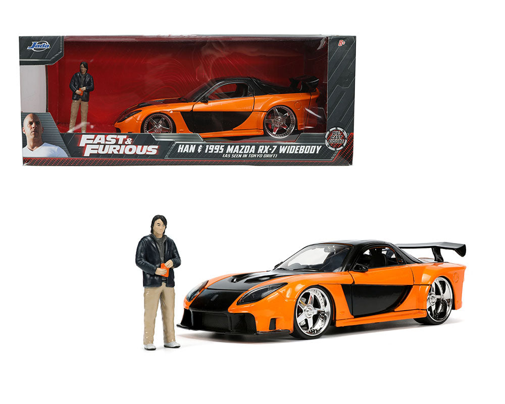 Mazda RX-7 1995 Widebody With Han Figure Tokyo Drift Jada 1:24 – Fast &amp; Furious – Hollywood Rides | 33174