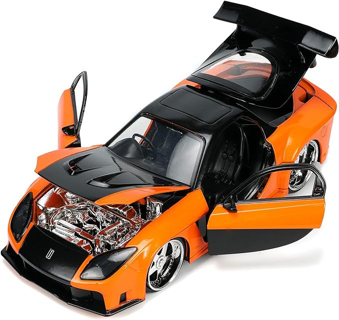 Mazda RX-7 1995 Widebody With Han Figure Tokyo Drift Jada 1:24 – Fast &amp; Furious – Hollywood Rides | 33174 Engine View