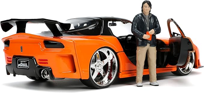 Mazda RX-7 1995 Widebody With Han Figure Tokyo Drift Jada 1:24 – Fast &amp; Furious – Hollywood Rides | 33174 Rear and Passenger Side View
